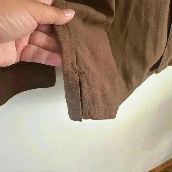 Weatherproof Button Up Shirt Flip Cuff Long Sleeve Mens Size Large Brown - Picture 3 of 11